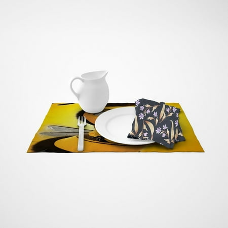 

Bee Movie pattern 12×17 inch linen placemat high-quality and durable easy to clean adding a pleasant dining experience