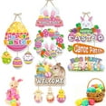 thumbnail image 2 of NSESSHome Easter Door Sign Easter Wooden Hanging Door Sign Decorations Indoor Bunny Eggs Spring Wall Hanger for Spring Party Indoor Outdoor Home, 2 of 4