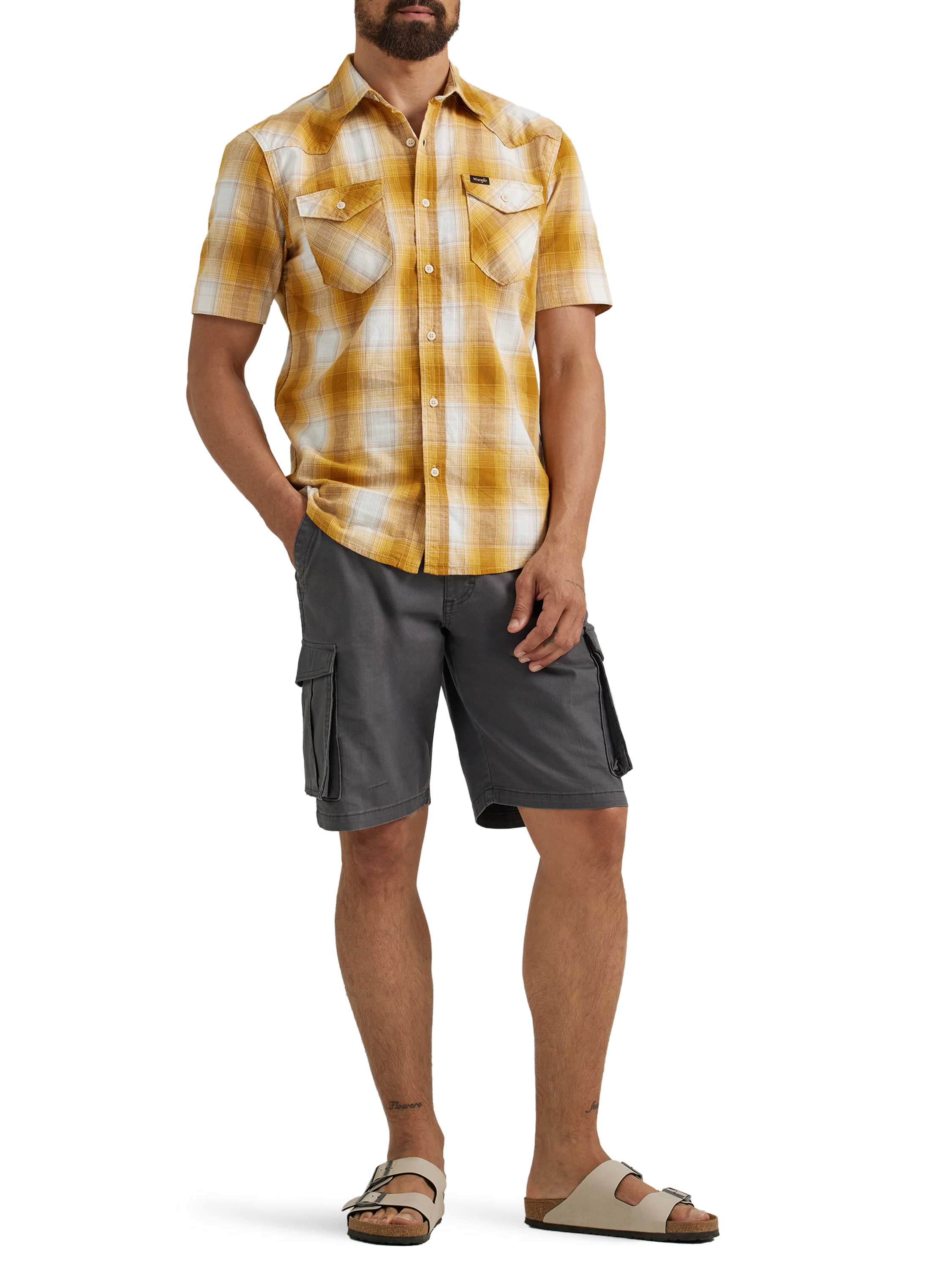 Wrangler® Men's Premium Short Sleeve Plaid Shirt, Sizes S-2XL