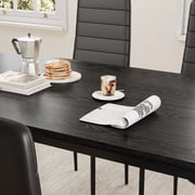 7 Piece Dining Table Set for 6, Kitchen Dining Room Furniture with 6 PU Leather Upholstered Chairs, Suitable for Apartment Small Space, Black