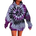 thumbnail image 2 of Winter Plus Size Fall Sweaters for Women Women's Autumn Fashion Tie Dye Printed Hoodies Funny Hoodies Purple M, 2 of 9