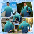 thumbnail image 6 of Bulopur Men’s Fishing Sun Hoodie with Mask, UPF 50+ UV Protection Long Sleeve Shirt, Lightweight Quick Dry Top with Teal to Navy Gradient Print for Boating, Hiking and Travel, 6 of 8