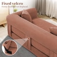 thumbnail image 3 of VFD 3-Seat Convertible Sleeper Sofa Bed with 2 Pillows, Teddy Sofa Corduroy Folding Mattress Couch, No Assembly Required Floor Sofa Lounge Boneless Couch for Living Room Bedroom, Pink, 3 of 9