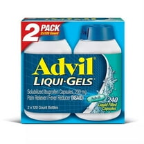 pack of 2 Advil Liqui-Gels Pain Reliever/Fever Reducer Liquid-Filled Capsule 200mg Ibuprofen 120 count .