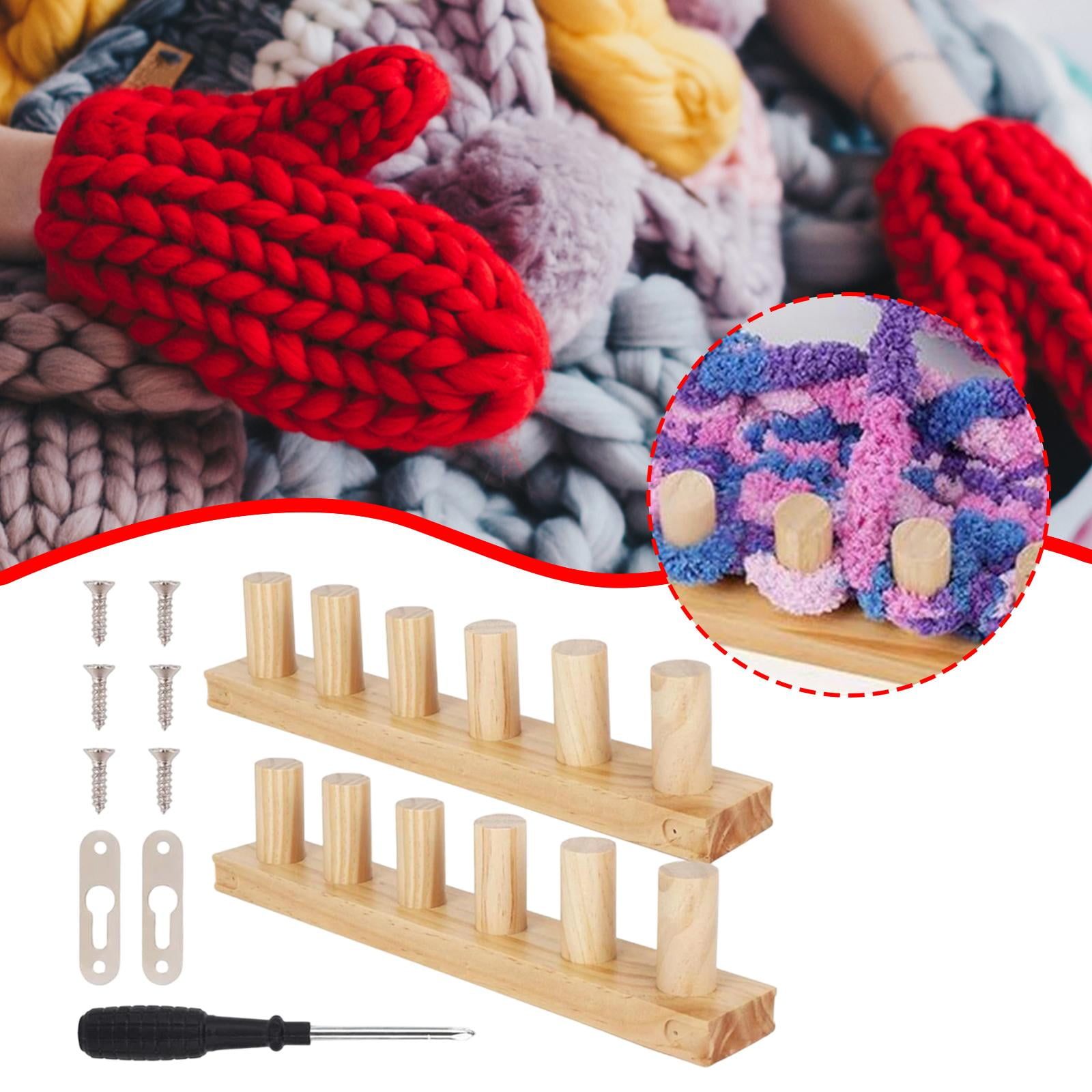 2 Pieces Knitting Loom Wooden Blanket Loom Handcraft Kit Lightweight Design for Beginner Friendly Home Decor Makers