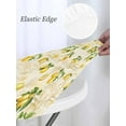 thumbnail image 4 of Round Fitted Tablecloth Elastic Edged Table Cover,Summer Farmhouse Lemon on Vintage Stamp Waterproof Wipeable Table Cloths for Kitchen Dining Party Fit up 36"-44" Tables,Rustic Fruit Theme, 4 of 6