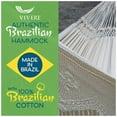thumbnail image 2 of Vivere Authentic Brazilian Double Cotton Hammock, Outdoor Hanging Daybed, Antique, 2 of 5