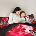 thumbnail image 4 of Manfei Jungle Animal Wolves Twin Bedding Sets 7-Piece,Woodland Animal Wolf Bedding Comforter Set,Red Country Floral Sheet Sets For Teens,Ultra Soft Home Decor,Reversible, 4 of 8
