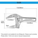 thumbnail image 3 of Adjustable Wrench 6-68mm Adjustable Wrench Short Shank Large Openings Ultra Thin and Lightweight and Plumber Tool Wrench, 3 of 5
