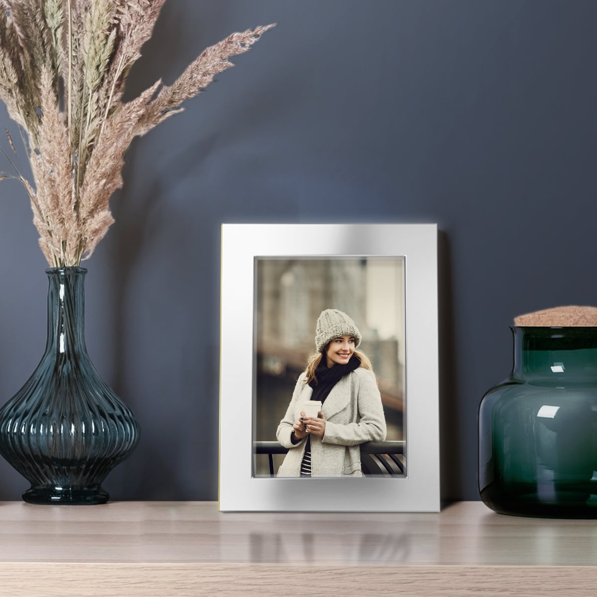 3.5x5 Solid Wood Picture Frame - Silver