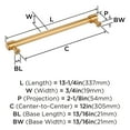 thumbnail image 6 of Amerock Faircrest 12 inch (305mm) Center-to-Center Champagne Bronze Appliance Pull, 6 of 7