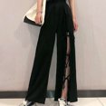 thumbnail image 3 of Cool Women High Split Wide-Leg Slim Pants, 3 of 3