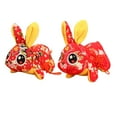 thumbnail image 1 of Juego de 2 lindos conejos de peluche de Año Nuevo chino para niños 20cm Rojo 20cm Rojo Profundo, 1 of 9