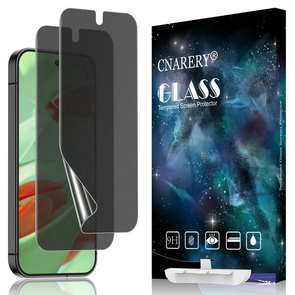 [2 Pack] Cnarery Anti Glare Matte Privacy TPU Screen Protector for Google Pixel 9 Pro XL (Not Glass), Fingerprint Sensor Compatible, Full Adhesive Flexible Film, Easy Installation
