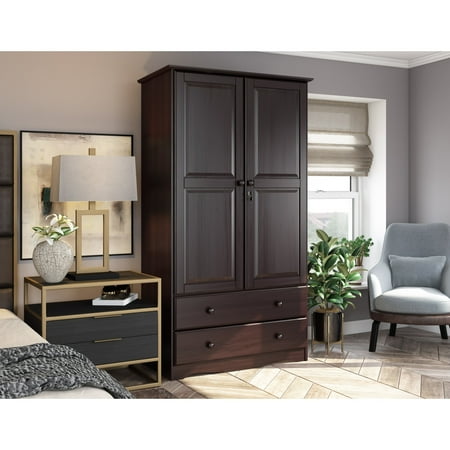 Pi Palace Imports 100% Solid Wood Optional Shelf for 4-Door Cosmo and Smart Wardrobe Armoires Java