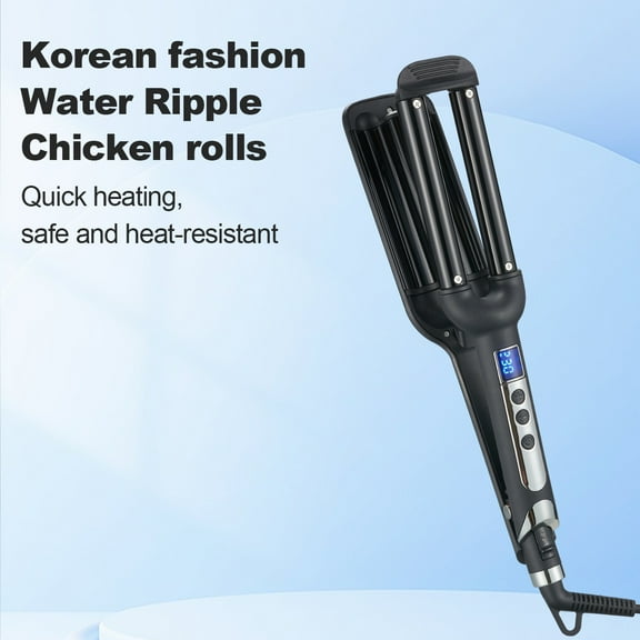 Professional Hair Waver for Deep Beach Waves, 16mm 5 Barrel Ceramic Hair Crimper Tool with Adjustable Temperature, Fast Heating for All Hair Types