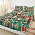thumbnail image 3 of Homewish Merry Christmas Full Size Sheets,Cartoon Nutcracker Pattern Bed Sheets,Green Red Gold Sheet Sets For Girls Kids,Breathable Home Decor,4pcs, 3 of 7