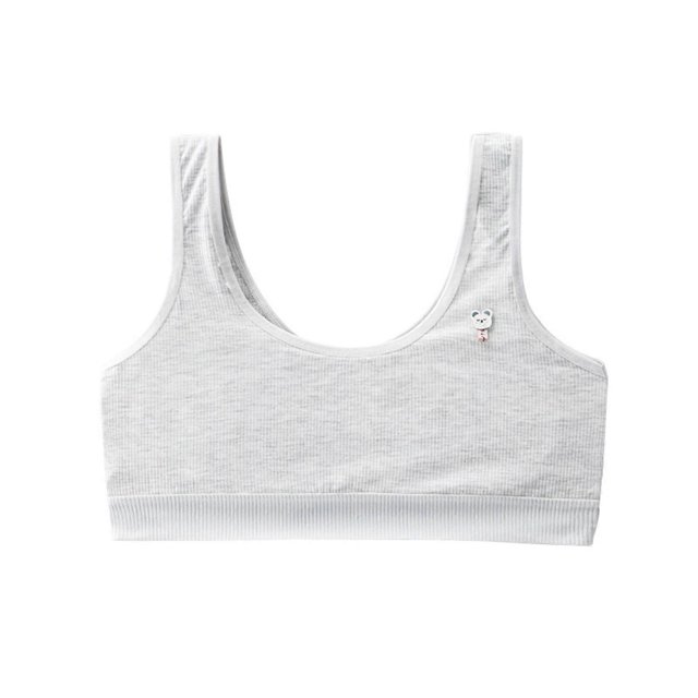 Girls Adolescent Cotton Bra Development Period Cotton Vest High School Junior High School Students Underwear Multi-color One Size White