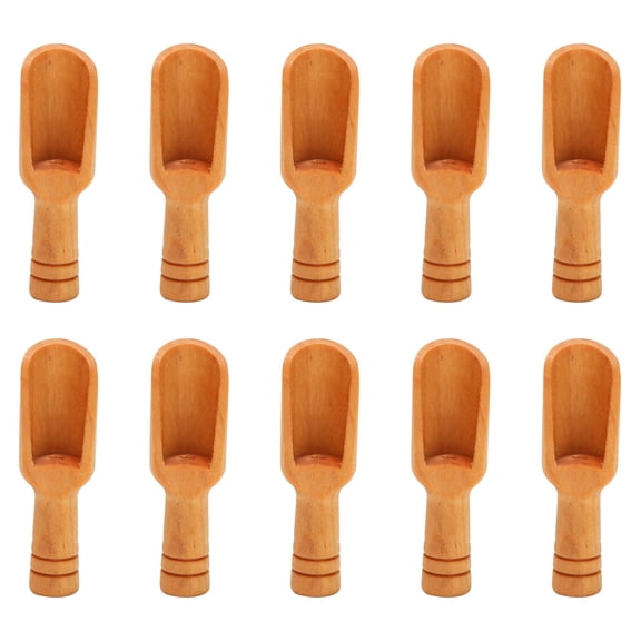 10PCs Wooden Mini Scoop Salt Sugar Coffee Spoon Kitchen Cooking Tool