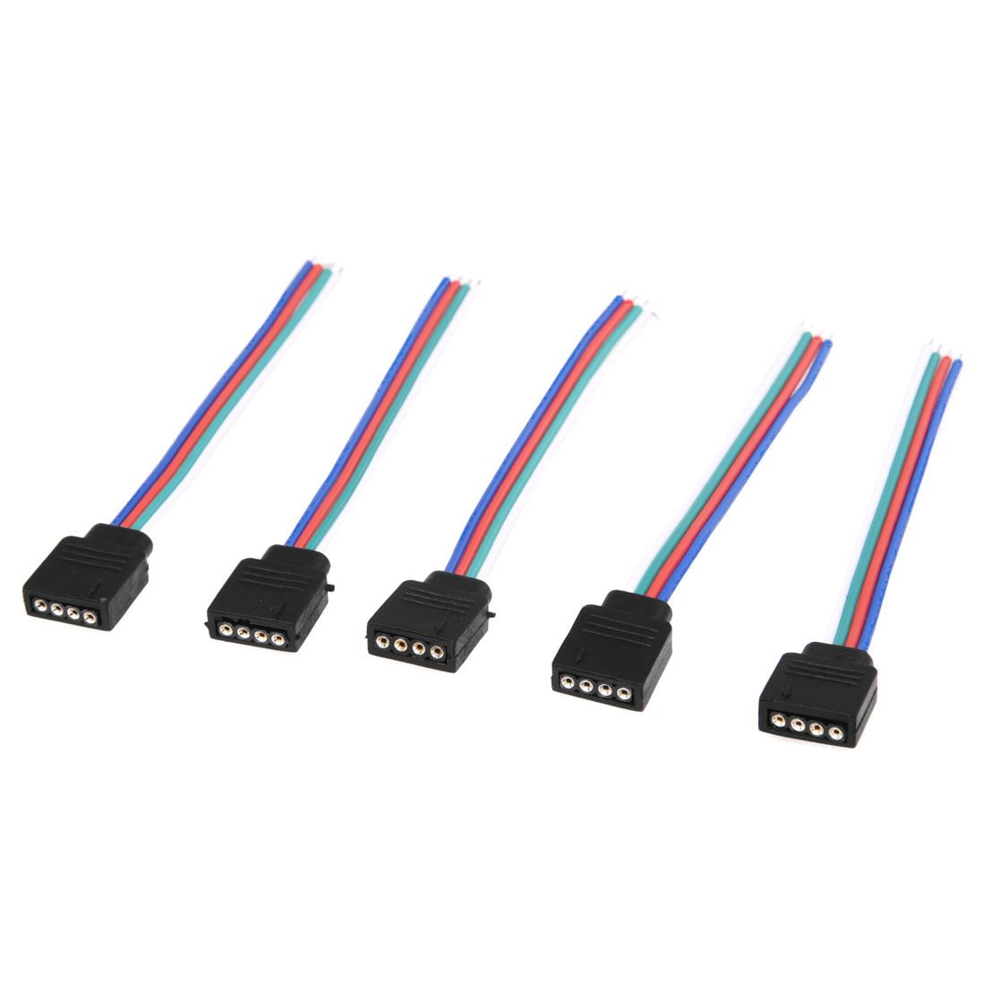 ZALAGA 5 Pcs RGB LED Light Strips 4 Pin Female Connector Cable - Walmart.com