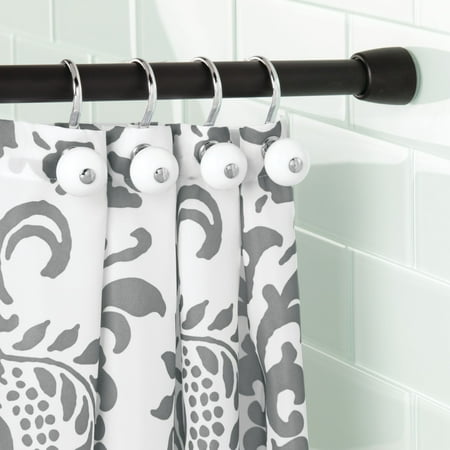 InterDesign Shower Curtain Tension Rod- Matte Black, Small 26-42"