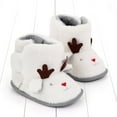 thumbnail image 3 of Newborn Infant Baby Girls Boys Warm Fleece Cartoon Winter Booties First Walkers Slippers Shoes,Christmas Reindeer,0-18M, 3 of 7