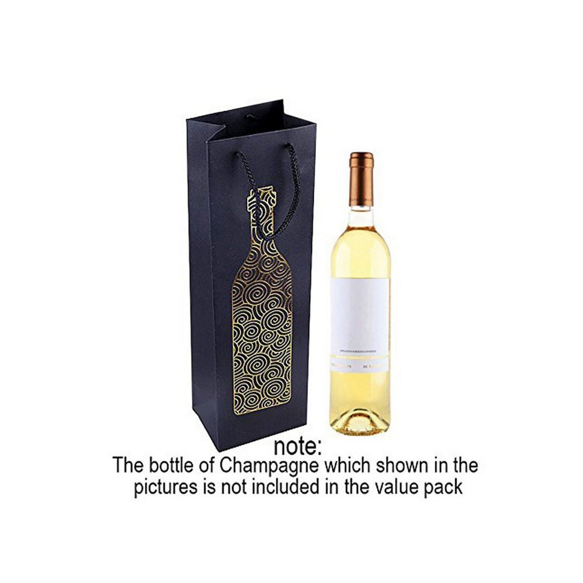 12 x Christmas Wine Bottle Gift Bags Champagne Xmas Present Wine Carrier Handles