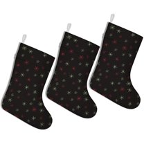 3 Pcs Christmas Stockings,Black Christmas Star Pattern Stockings Christmas,14.8'' Xmas Stockings,Christmas Party Favors,Christmas Party Decorations,Christmas Stockings Personalized