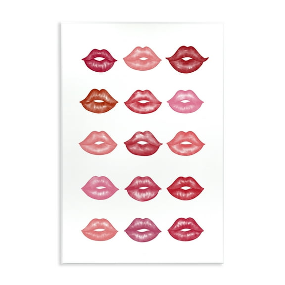 Stupell Industries Red & Pink Lips Beauty & Fashion Painting Unframed Art Print Wall Art, 10 x 15