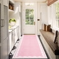 thumbnail image 2 of Hasoo Scalloped Washable Area Rug for Living Room Dorm Non Slip Indoor Geometric Bordered Throw Carpet, 2'5" x 8' Pink, 2 of 5