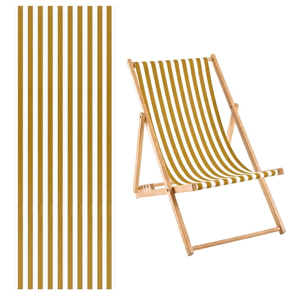 Uxcell 41x113cm Beach Sling Chair Replacement Canvas Lounge Fabric Pinstripe Brown
