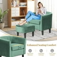 thumbnail image 3 of Topcobe Upholstered Teddy Velvet Club Barrel Chair with Ottoman with Footrest, Modern Furniture for Living Room, Practical, Easy to Assemble-Green, 3 of 8