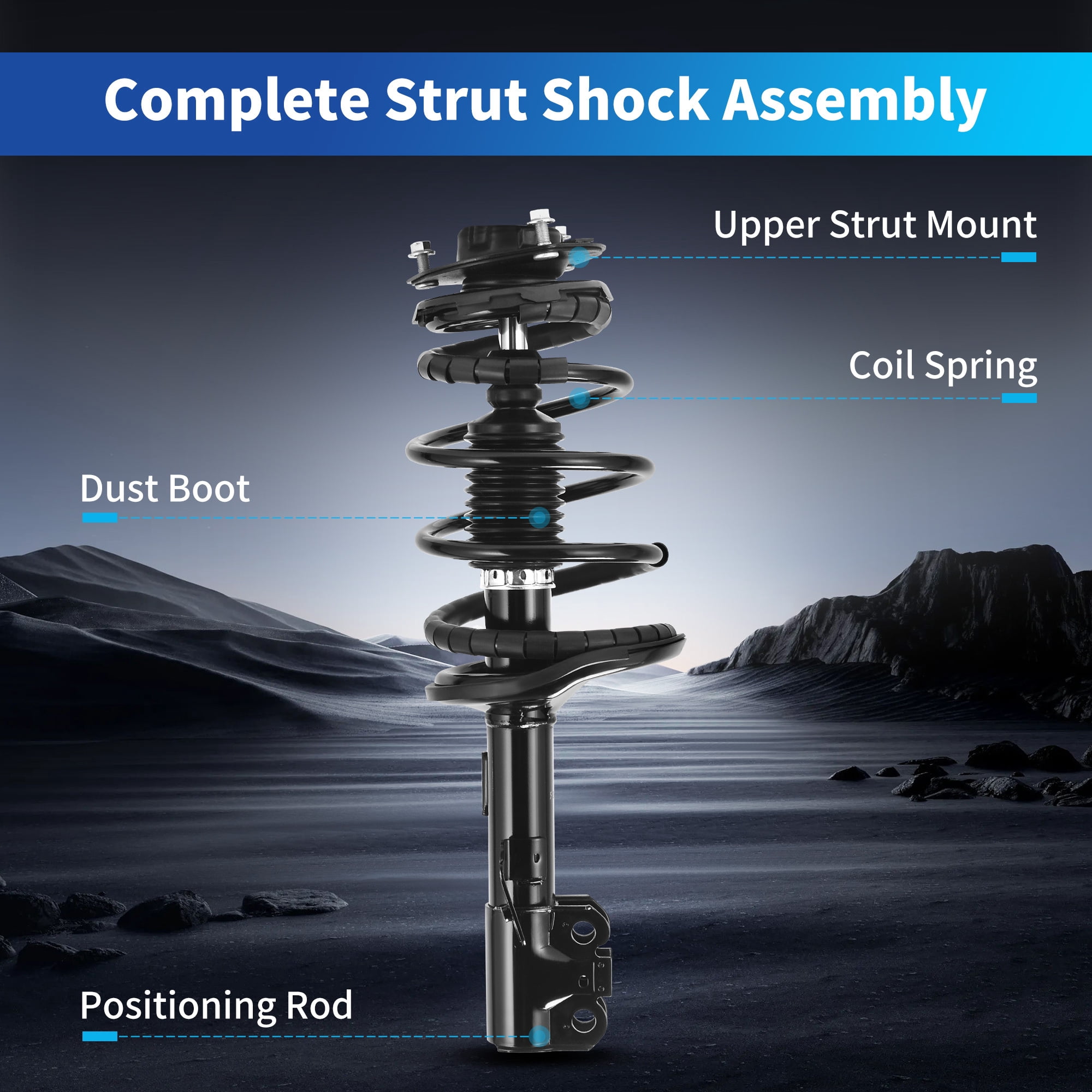 LEDKINGDOMUS Front Complete Strut & Coil Spring Assembly for 2002-2003 Toyota Camry & Lexus ES300 – Direct Replacement Quick Strut 171490 171491