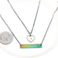 thumbnail image 6 of Uloveido Double Statement Heart Mustard Seed Stainless Steel Pendant Necklace for Women Y1251, Faith as Small as Mustard Seed can Move Mountains (Multicolor), 6 of 8