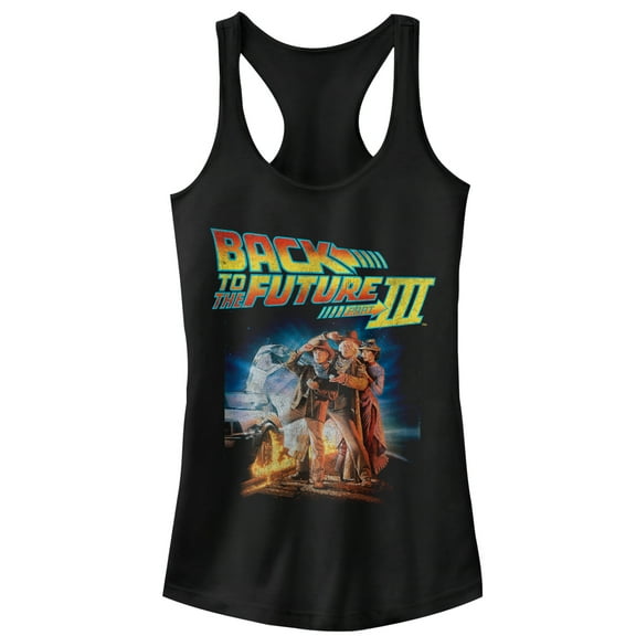 Junior's Back to the Future Part 3 Character Pose Racerback Tank Top Black Small