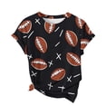 thumbnail image 6 of Womens Football Print T-Shirt for Women Game Day, Casual Short Sleeve Crew Neck Tee Top, Plus Size Black Sporty Shirt,Size 5XL, 6 of 7