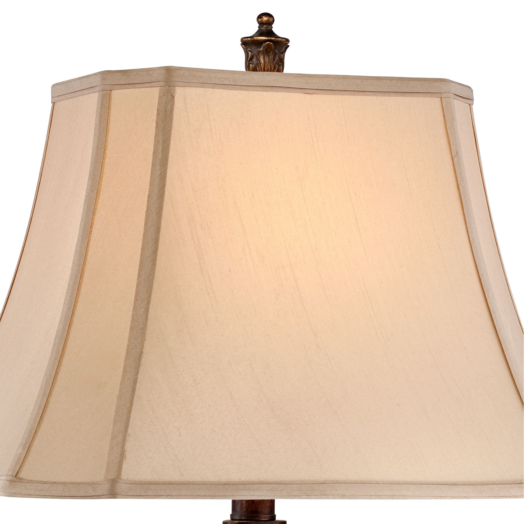 Barnes and Ivy Traditional Table Lamps 32.5" Tall Set of 2 Bronze Curling Leaves Tan Rectangular Shade for Living Room Family Bedroom Bedside