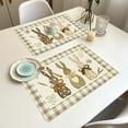 thumbnail image 6 of SDJMa Easter Placemats for Dining Table Decorations, Buffalo Plaid Rabbit Bunny Spring Floral Rustic Farmhouse Washable Table Mats for Spring Easter Party Favors Supplies, 6 of 9