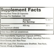 Olympian Labs Magnesium Citrate Vegetarian Capsules, 400 mg, 300 count