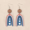 thumbnail image 3 of BQBQERT Lightweight Wooden Star and Stripes Earrings Independence Day Earrings Colorful Ear Accessories for Patriotic Event, 3 of 7