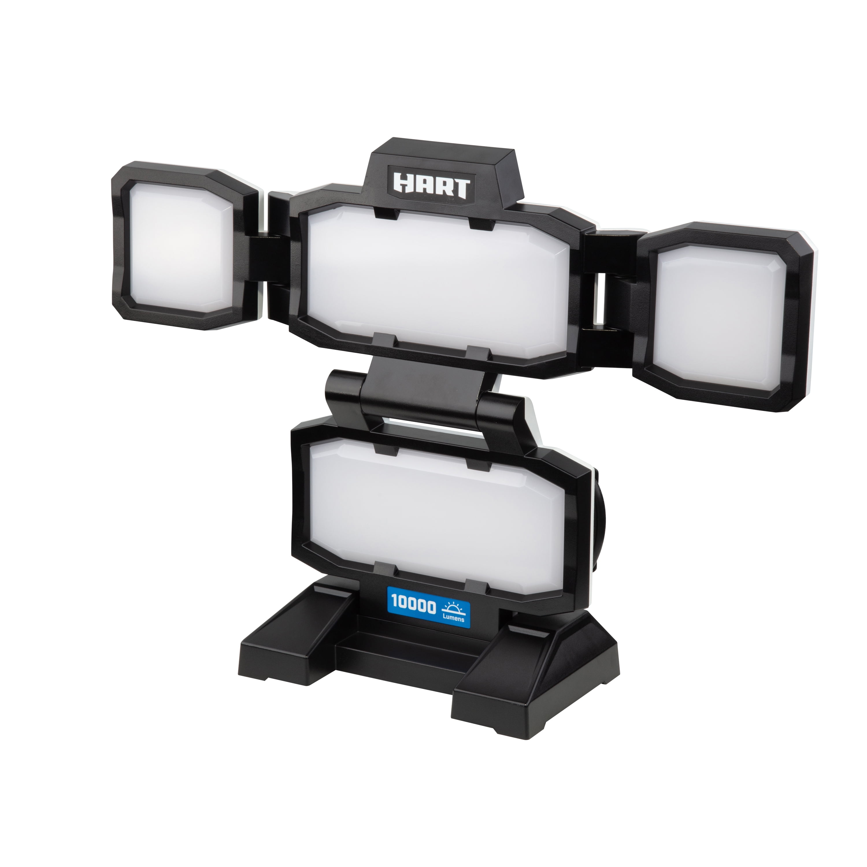 HART Portable 4-Panel Plug-in LED Work Light, Adjustable, Foldable, Black, 10,000 Lumens
