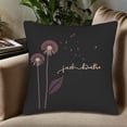 thumbnail image 5 of Set of 2 18x18in Throw Pillow Covers with Minimalist Design Purple Stems ' Just Breathe ' Quote - Perfect for Couch Bed Car, 5 of 8
