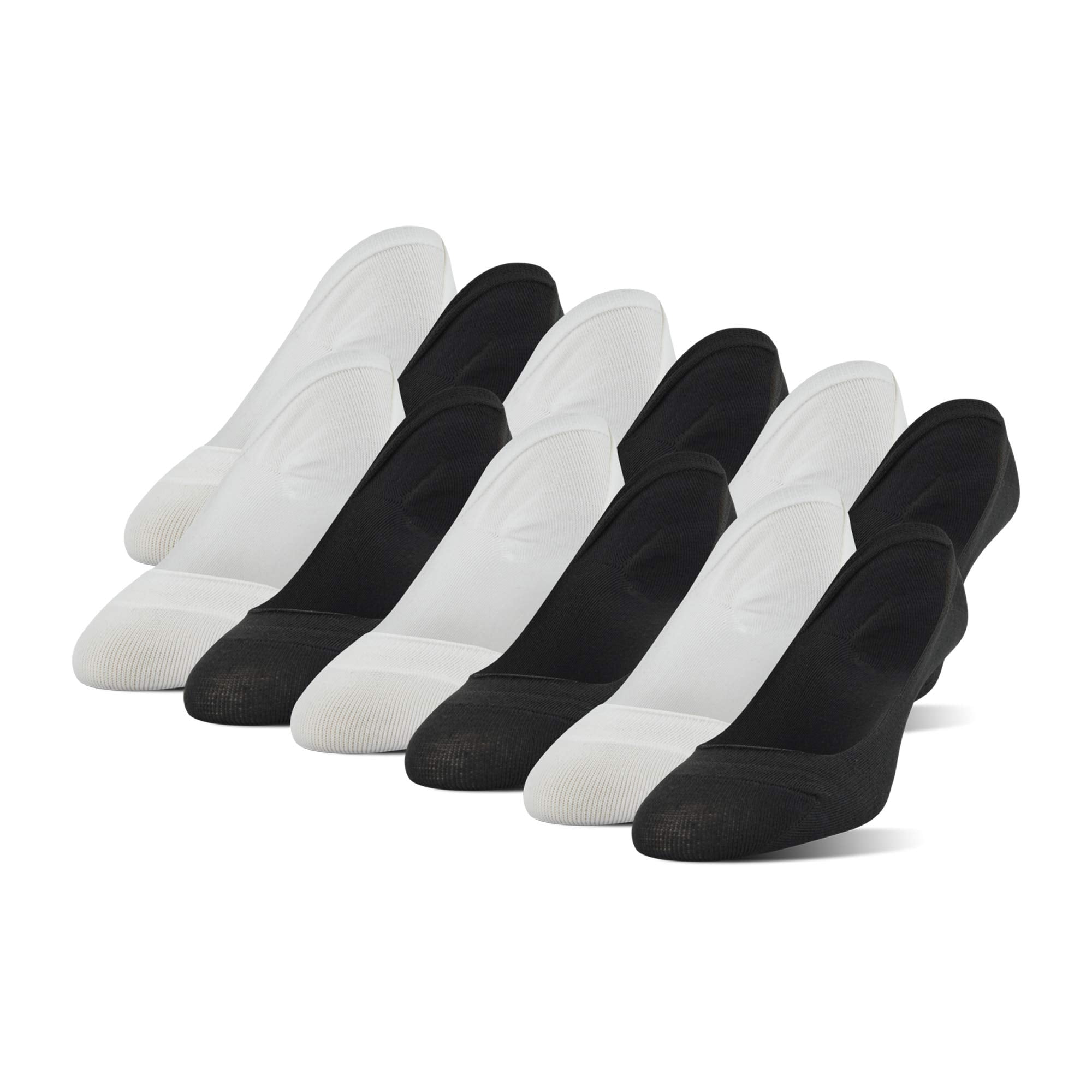 PEDS Women's Mesh Stripe Low Cut No Show Socks, 12 Pairs, Black/White ...