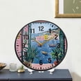 thumbnail image 4 of Yayeee Wall Clock Battery Operated 11.9" Silent Quartz Non-Ticking for Living Room Decor, Pink Window, 4 of 8