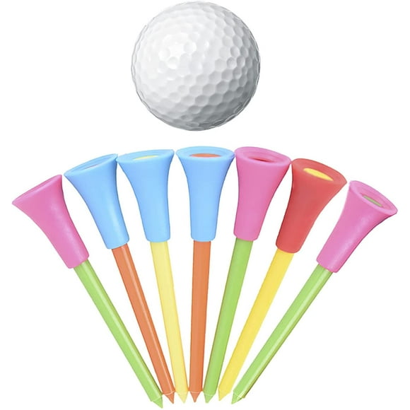 T-Shirts de Golf à Embout en Caoutchouc 50 Pcs 2-34 Pouces Multicolore avec Coussin Doux Incassable Durable Coloré Blanc Orange Rouge pour Hommes Enfants Femmes Pack Cadeau T-Shirt en Vrac Ensemble Couleur Aléatoire