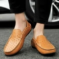 thumbnail image 6 of Big Size Men's Casual Hollow Loafers Slip On Leather Shoes Breathable Driving Shoes Male Moccasins Classic Penny Loafer Flats Boat Shoes, 6 of 9