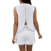 RMGVDSD Women's Sleeveless Tank Tops With Shorts Summer 2 Piece Outfit Set Casual Outdoor Sports Suit Business Casual Dressy Outfit