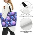 thumbnail image 3 of Naloa White Skull Flower Tote Bag for Women Large Capacity Shoulder Bag for College Work Travel Shopping, 3 of 8