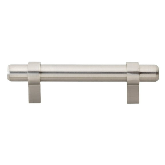 GlideRite 3 in. Center European Style Solid Steel Bar Pulls, Stainless Steel, Pack of 5