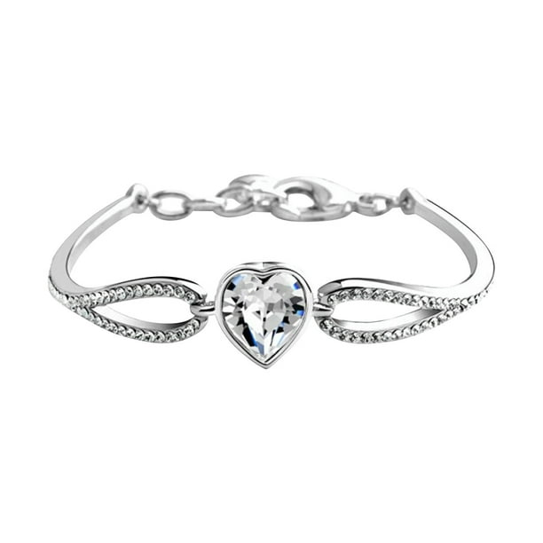 Corazón de melocotón pulsera de cobre blanco pulsera de platino Mujer Novia Joyería Hombres y Mujeres Pareja pulsera